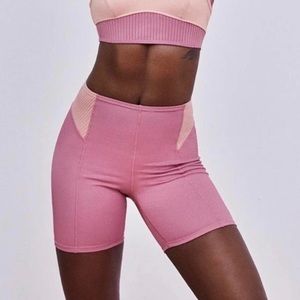 NWT For Love & Lemons Dani Bike Shorts Pink Size XS